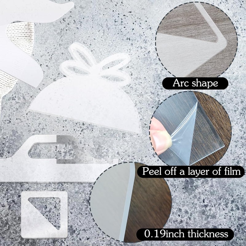 LYMOI 4 Pcs Acrylic Router Templates for Woodworking, 5mm Thick Charcuterie Board Handle Template, Clear Cutting Board Template Angled Curvy Stencils Guide Tool for Kitchen (Gift Style) - Image 3